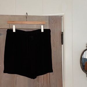 H&M Black High-Waist Knit Shorts